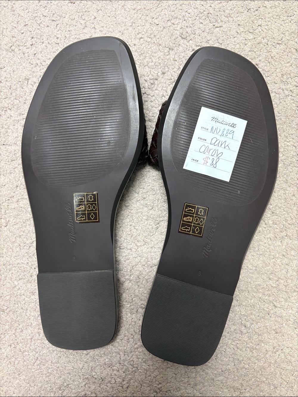 NEW Madewell Caro Leather Slide Sandals - Dark Brown - Picture 3 of 4